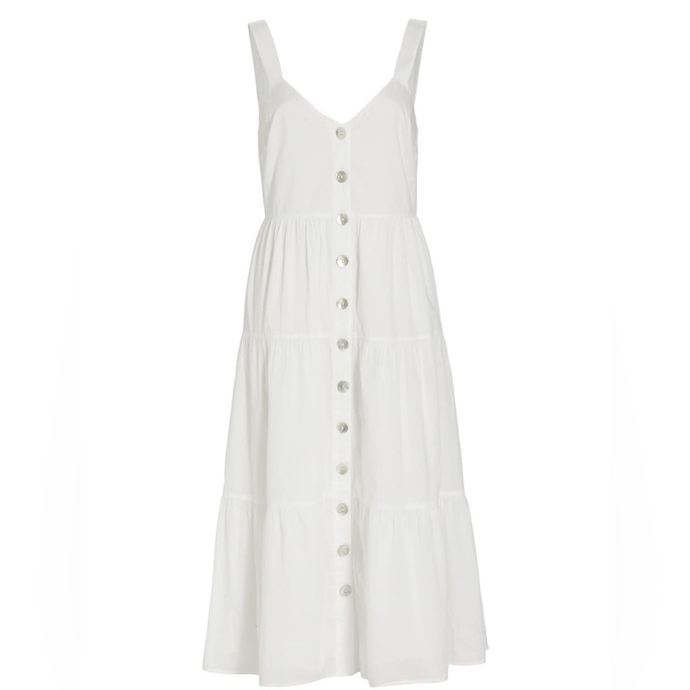 Rails Violet Tiered Midi Dress in White, size S